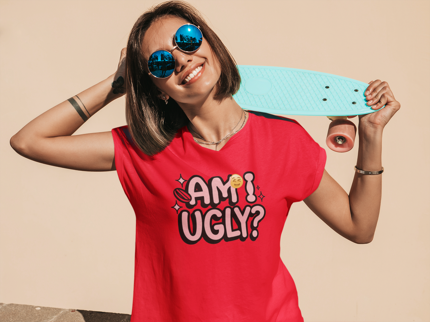 Am I Ugly Unisex Softstyle T-Shirt – Bold, Fun, and Thought-Provoking Tee